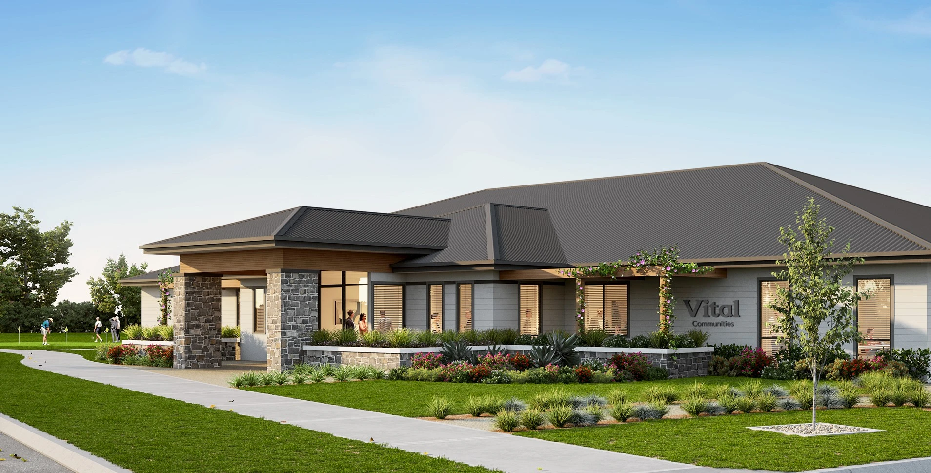 Artist impression of the Vital Bendigo clubhouse facade