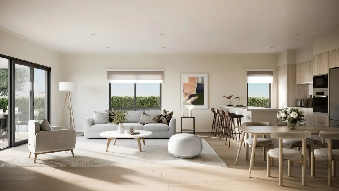 living room render - Vital Communities