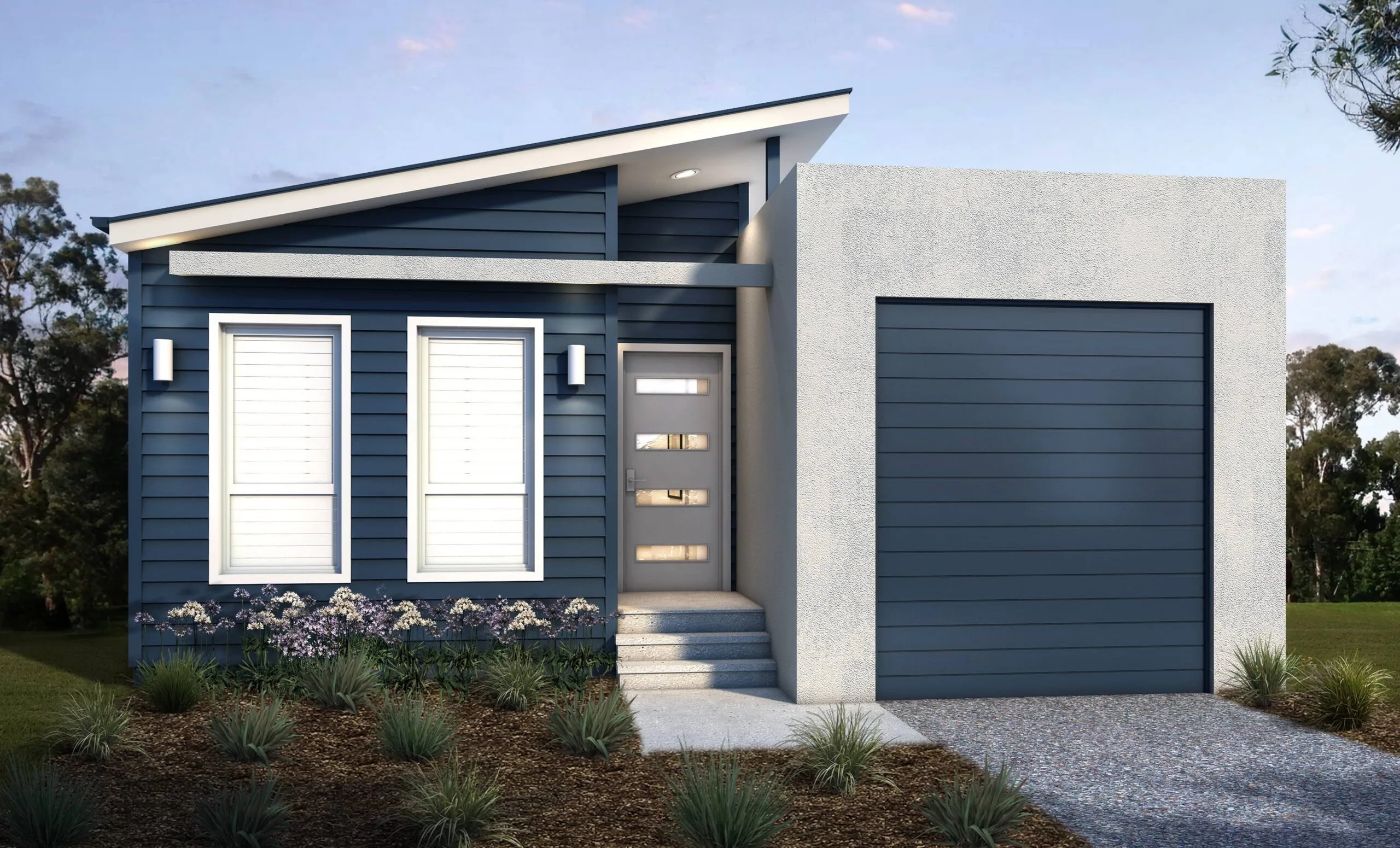 Villa home dark exterior facade option